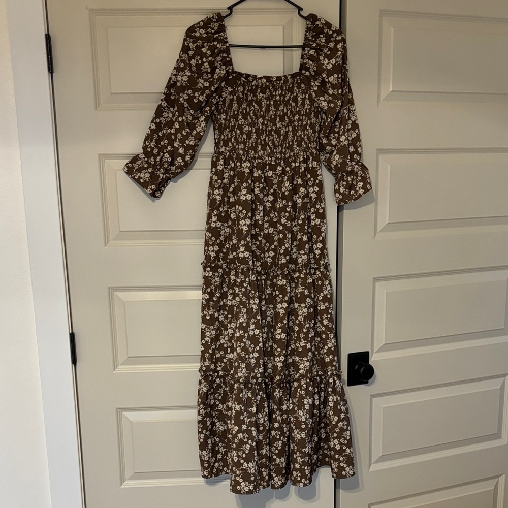 Floral Brown Maxi Dress
